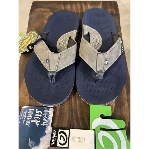 Cobian Men\'s Flip-Flops Sandals Shoes Size 8 EU 40 Blue/Gray‎ ARV 2 main image 5